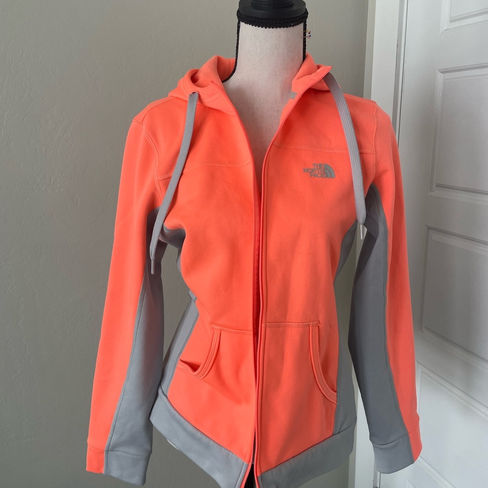 The North Face Coral and Gray Hoodie